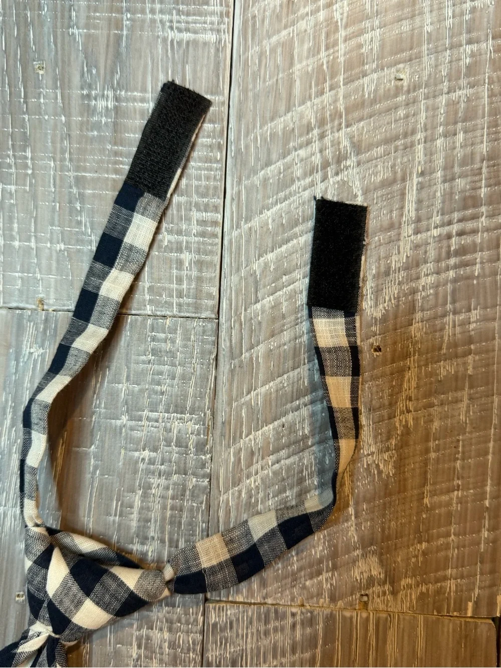 Toddler Navy and Cream Plaid Velcro Neck Tie
